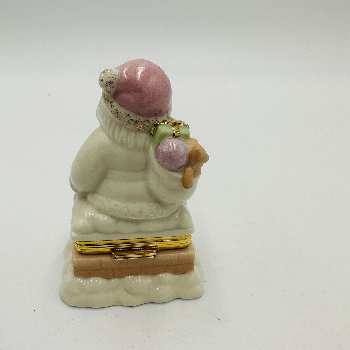 Lenox Santa's Porcelain Special Delivery Trinket Box Teddy Bear Charm Treasures