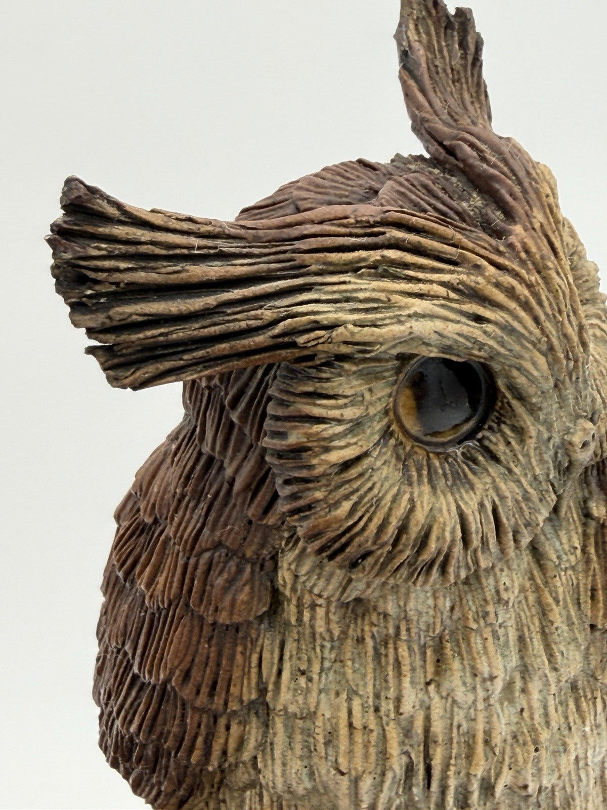 Clarence Cameron Studio Art Pottery Owl on a Branch Sculpture 11” Signed 1973