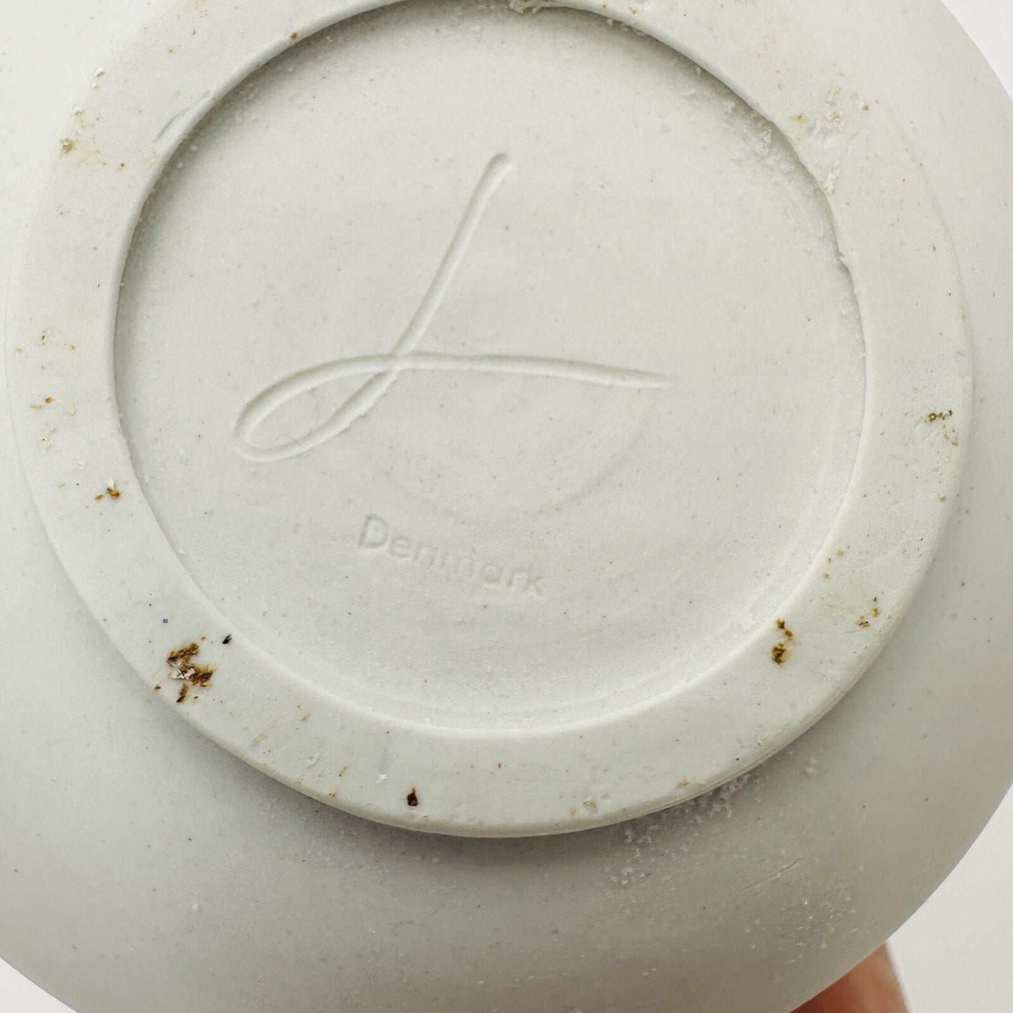 Danish Bowl Pottery Ceramic 1970s White Blue Collection Serveware