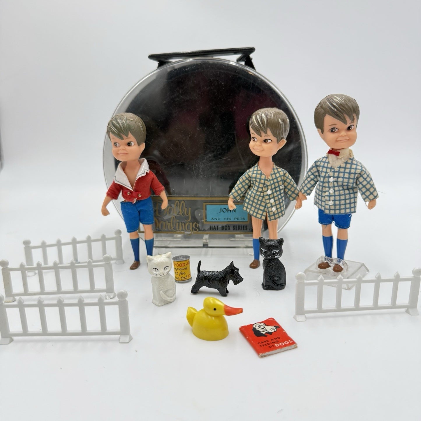 VINTAGE HASBRO DOLLY DARLINGS JOHN and HIS PETS HAT BOX SERIES 1965