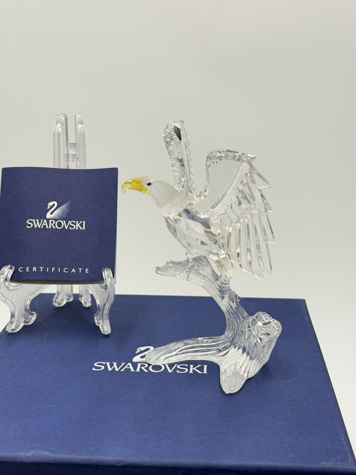 Swarovski Crystal Austria Bald Eagle 5” Figurine W/box & COA