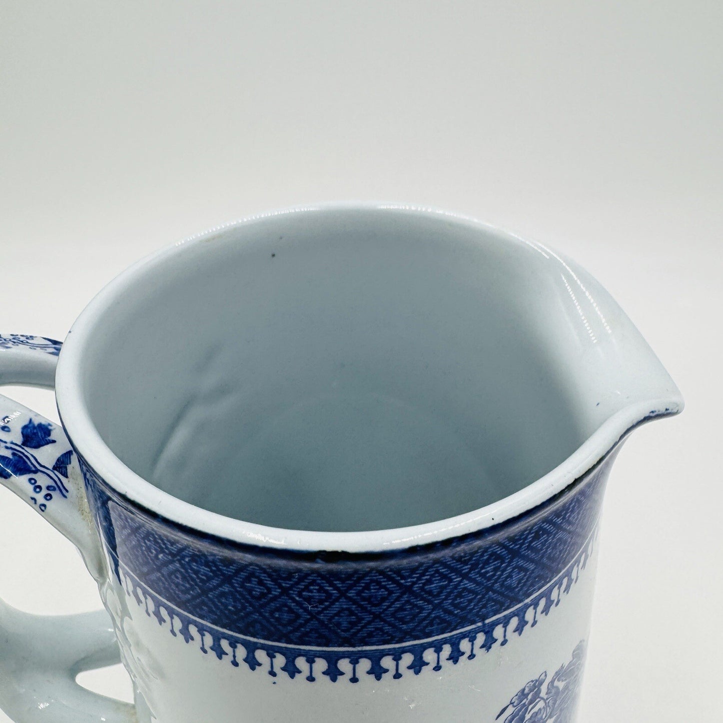 Spode Copeland Fitzhugh Blue Pitcher Milk Jug England Fine Stone 6 1/2in