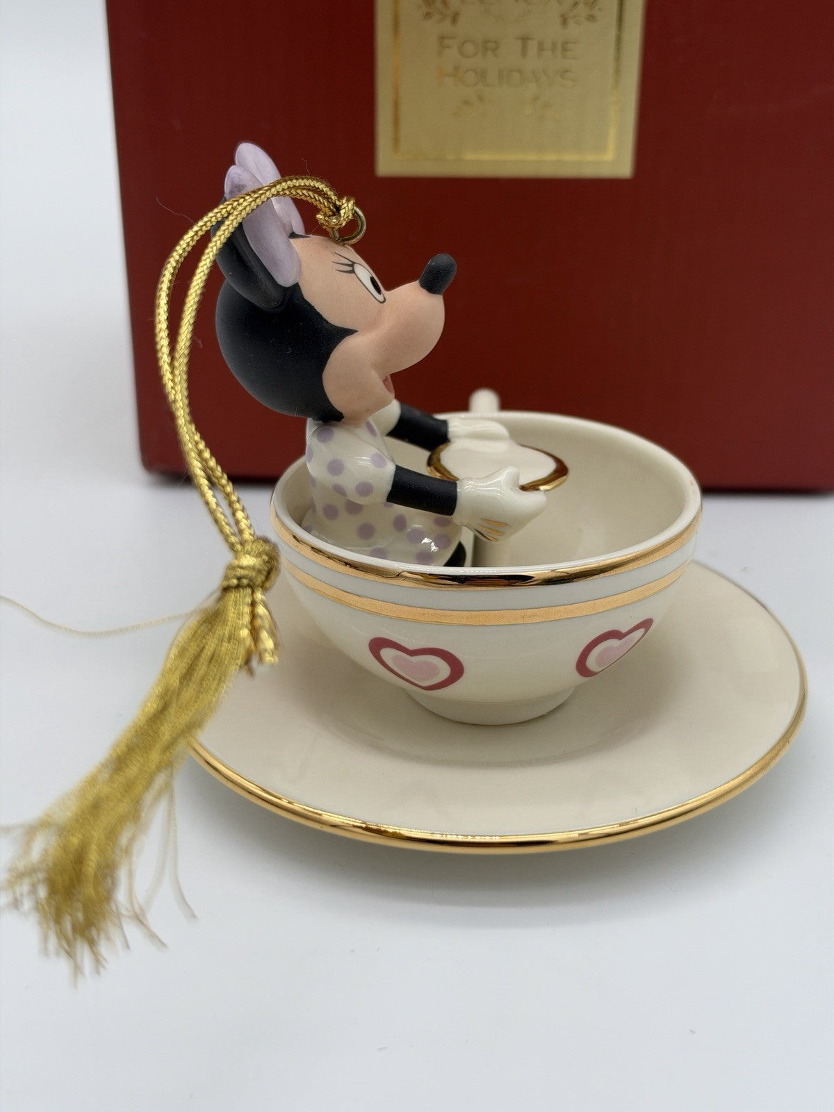 RARE Lenox Disney Showcase A Teacup Ride with Minnie Mouse Porcelain Ornament 2