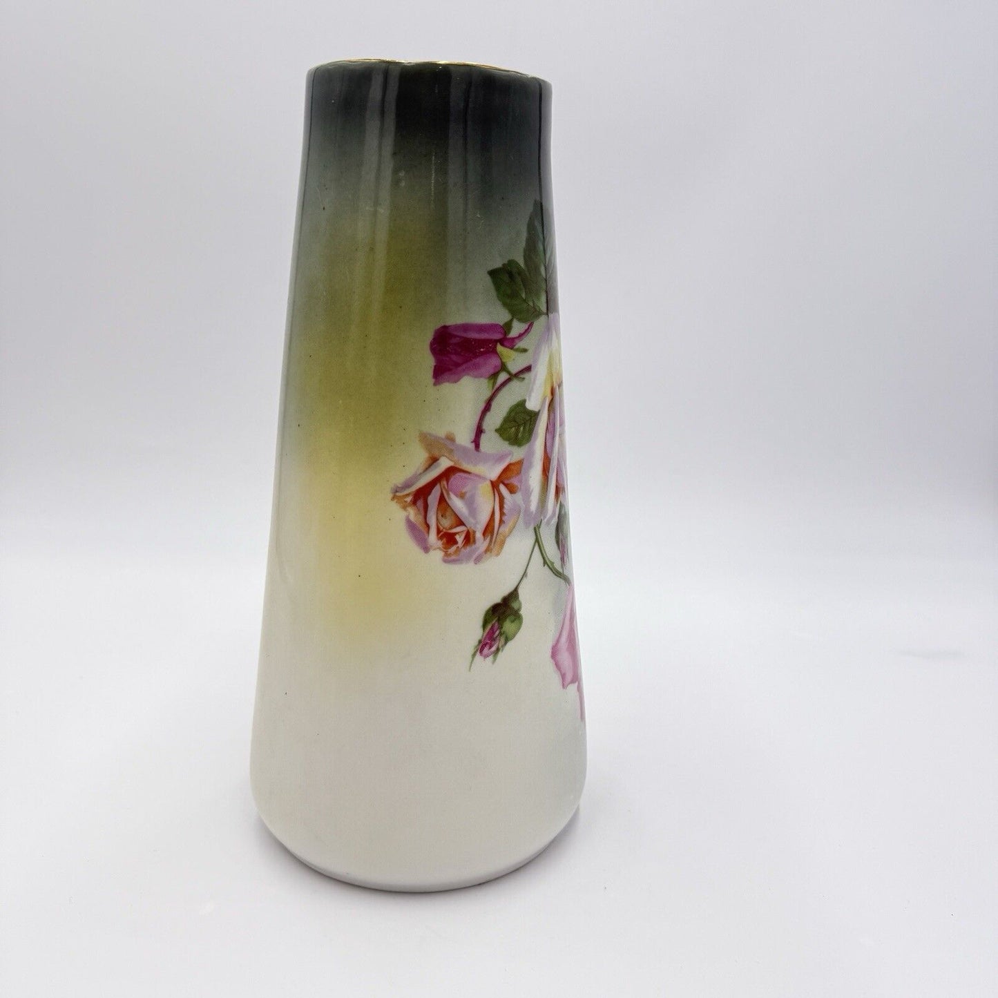 Antique Carl Tielsch CT Altwasser Silesia Germany Hand Painted Vase 1900's 10.4”