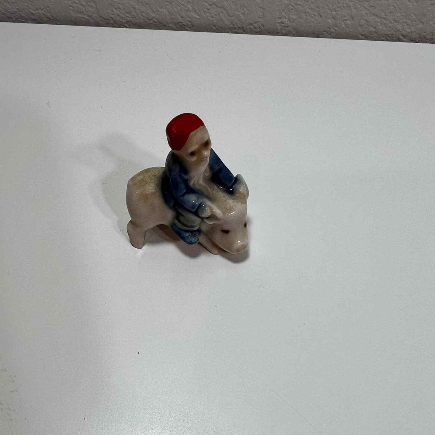 Dutch Blue Gnome Miniature Bearded Porcelain Figurine Collectible Decor Small