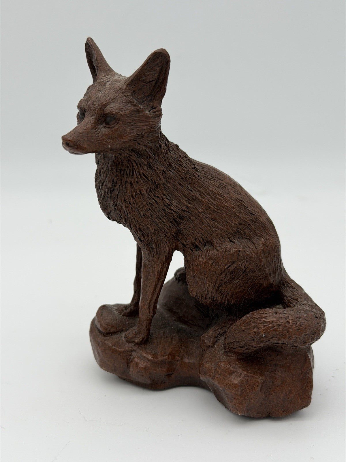 Rare Red Mill MFG Sculptures USA Fox Carved Resin Rustic Figurine 5”