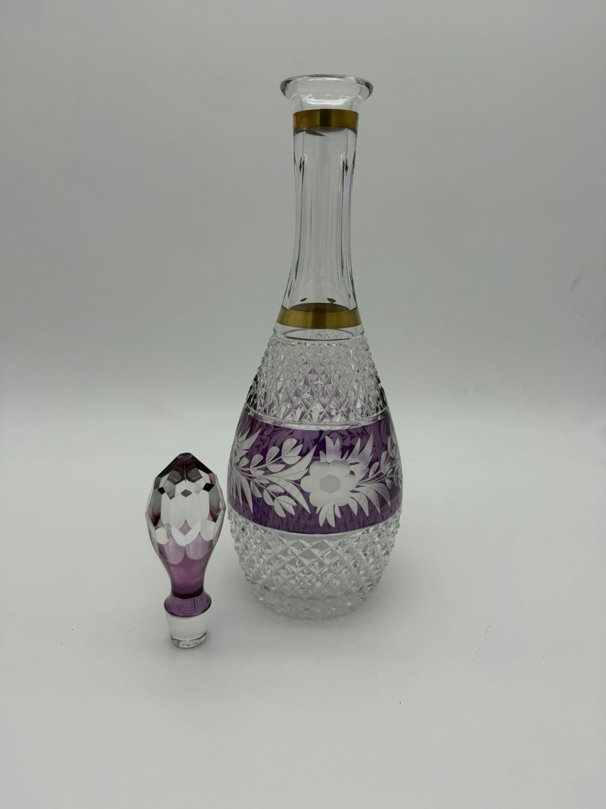 Marchioness Ebeling & Reuss Crystal Cordial Wine Decanter Amethyst W/stopper