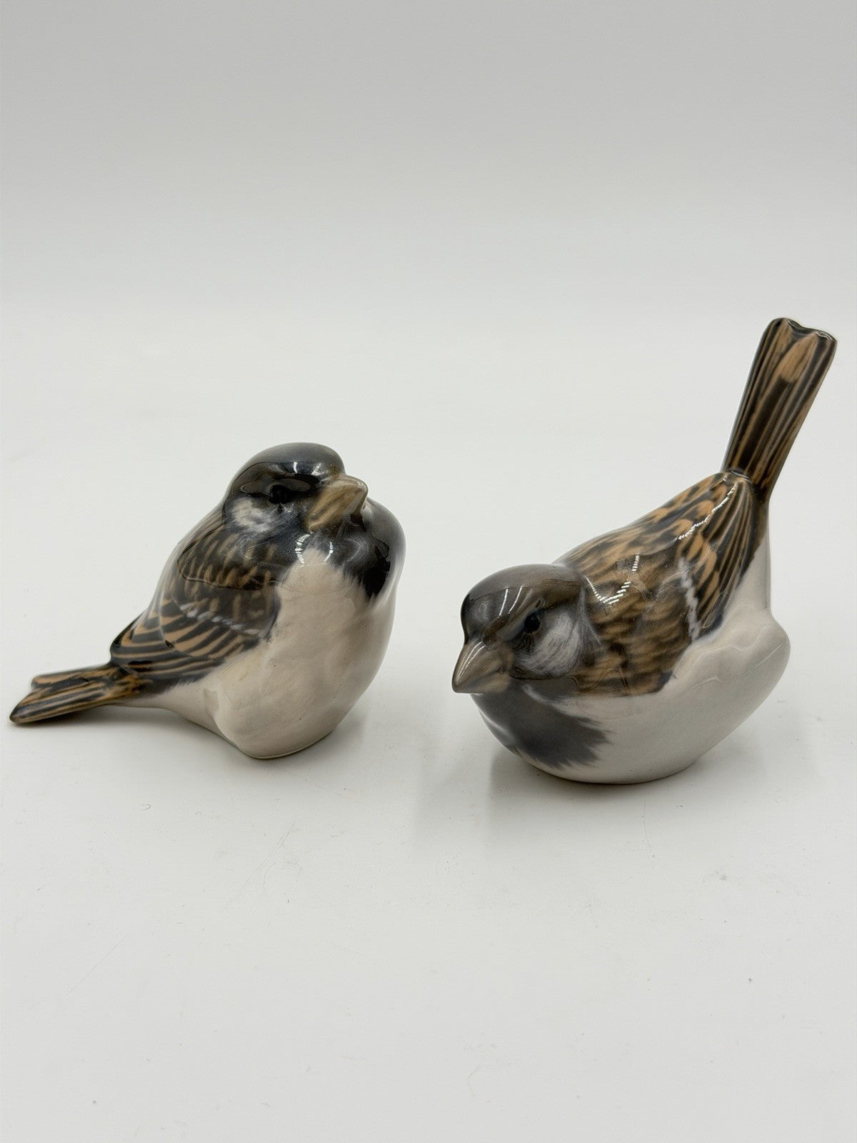 Royal Copenhagen Porcelain Sparrow Birds #1081 & #1519 Figurines Denmark Vintage