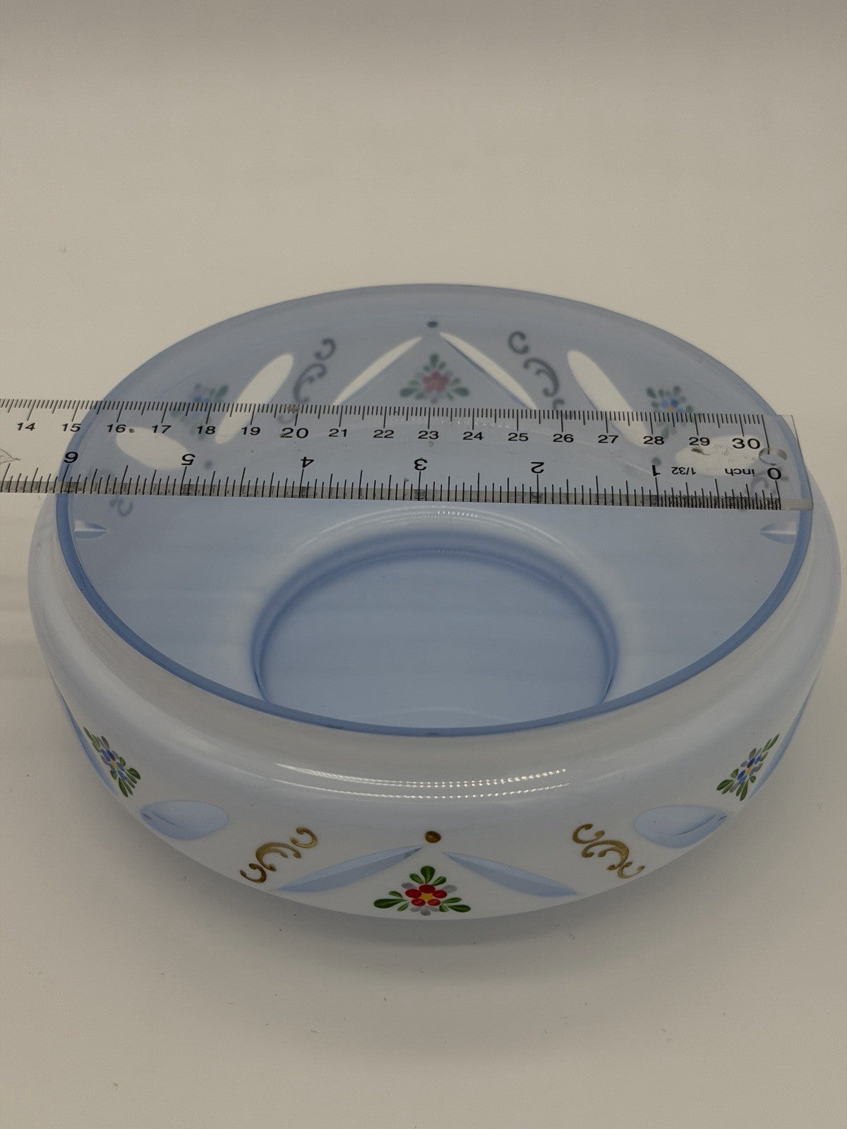 Czech Bohemian Baby Blue Cased to Blue Art Glass Lidded Candy Dish Large 6”x5”