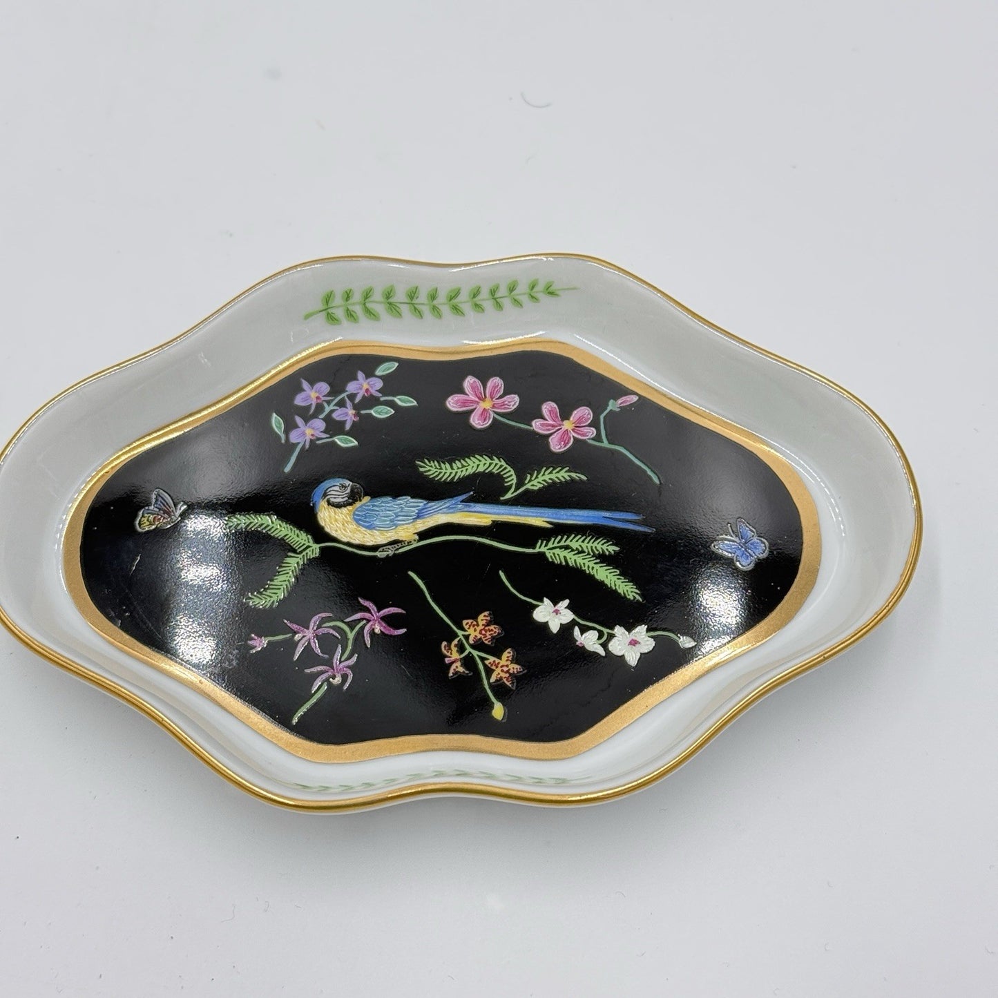 Lynn Chase Design Jaguar Jungle Porcelain Jewelry Tray Hand Painted