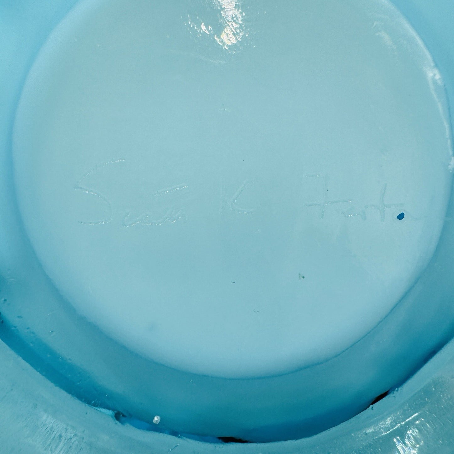 Fenton Art Glass Blue Drapery Small Vase MCM 6” Vintage USA Rare