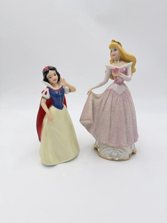 Disney Sleeping Beauty Aurora & Snowwhite Porcelain Figurines