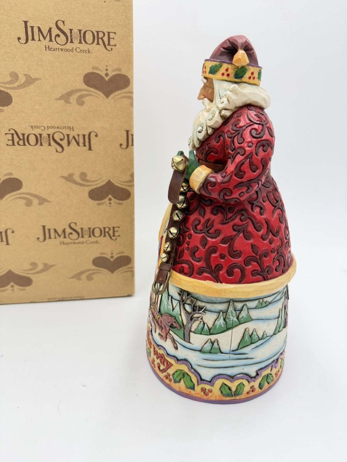 Jim Shore Santa Bells on Bobtail Ring Heartwood Creek 2007 w/BOX Jingle 10”H