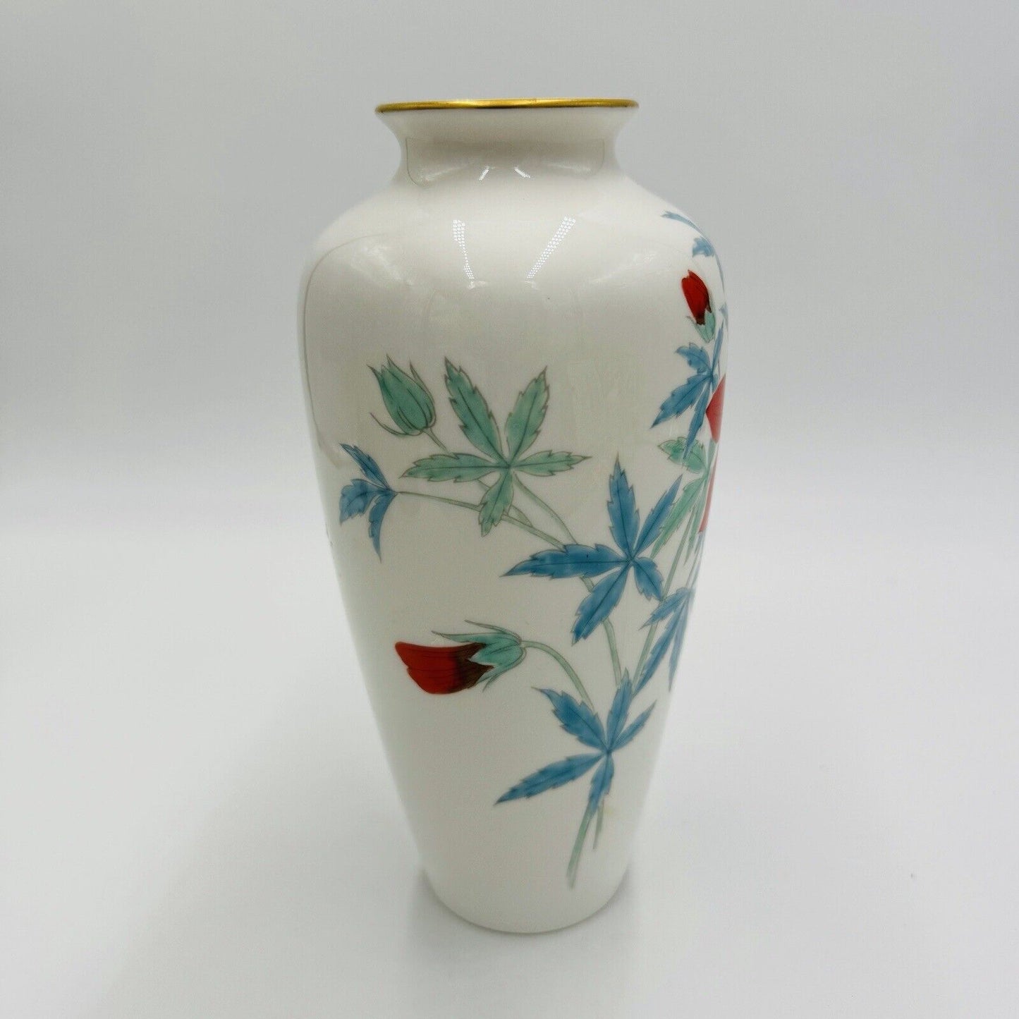 Noritake china Nippon toki kaisha vase with habiscus floral porcelain 8.5in