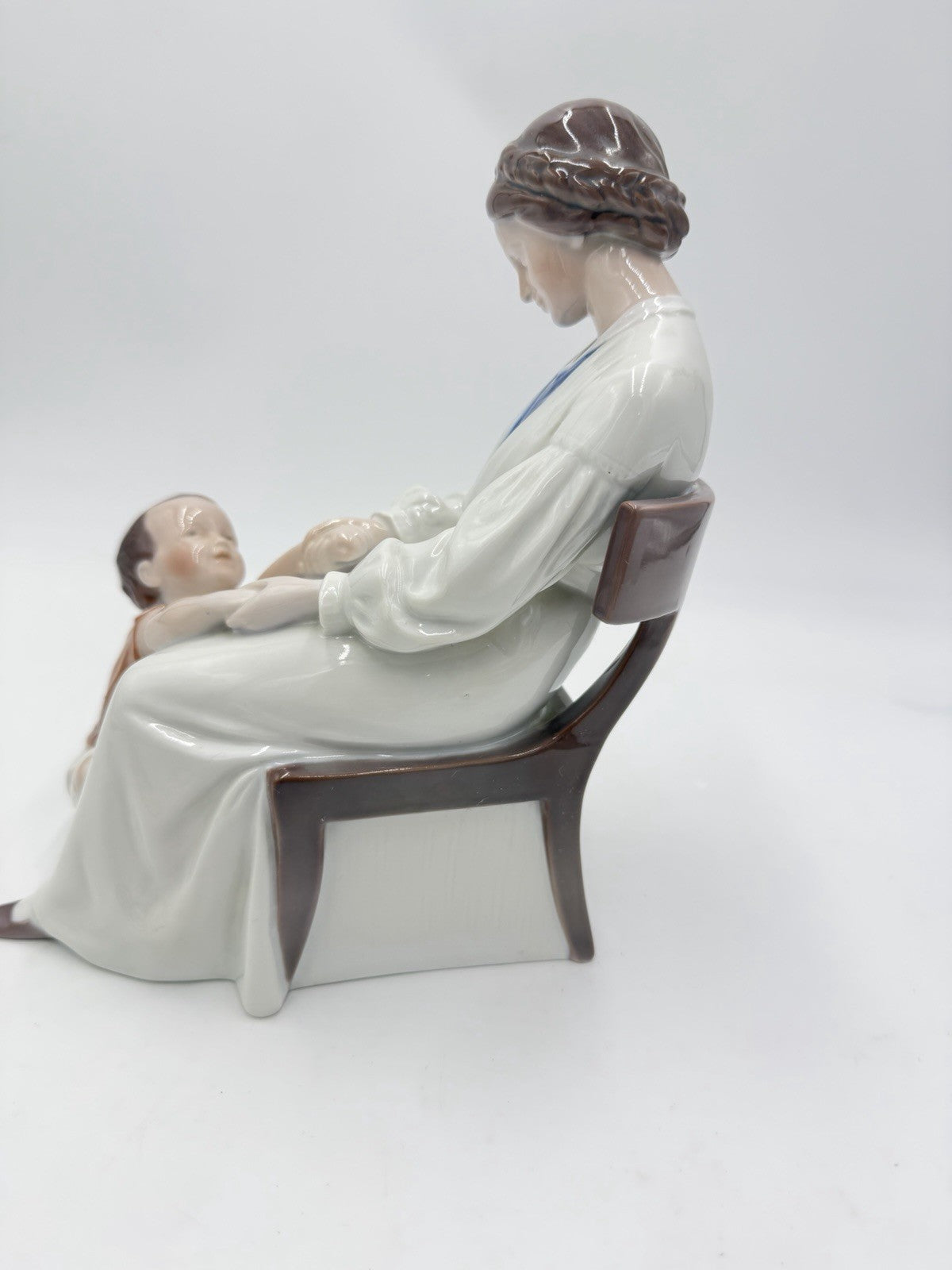 B&G Bing & Grondahl 9" Porcelain Mother & Son Child 1642 Denmark  Figurine Large