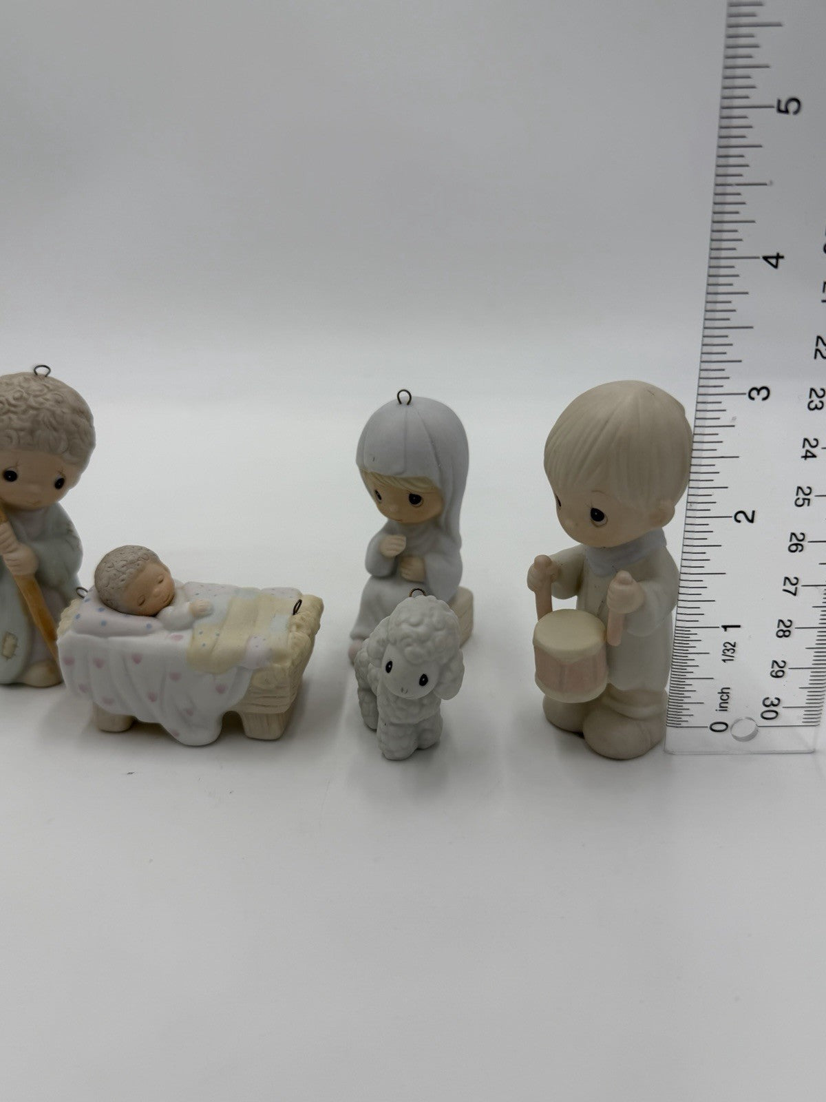 Precious Moments Enesco Miniature Nativity Christmas Ornaments Porcelain