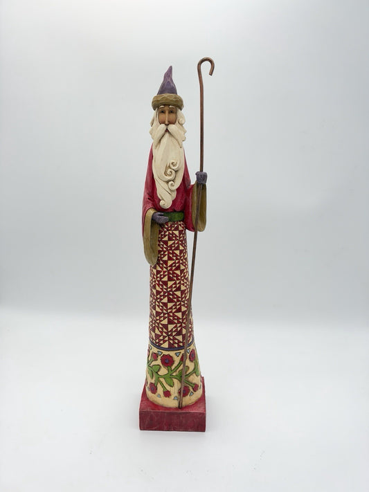 Jim Shore Heartwood Creek Gathering Joy 18”H Pencil Santa Cane 2004 Figurine
