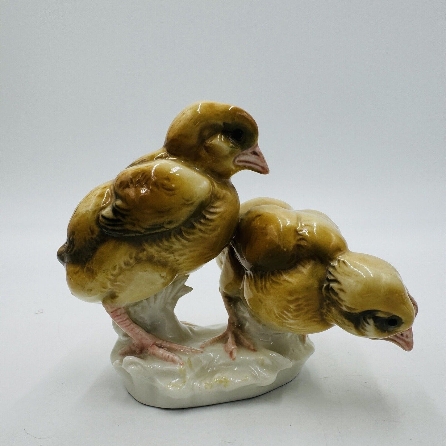 Antique Karl Ens Volkstedt Chicks Chicken Porcelain Figurine Germany Painted