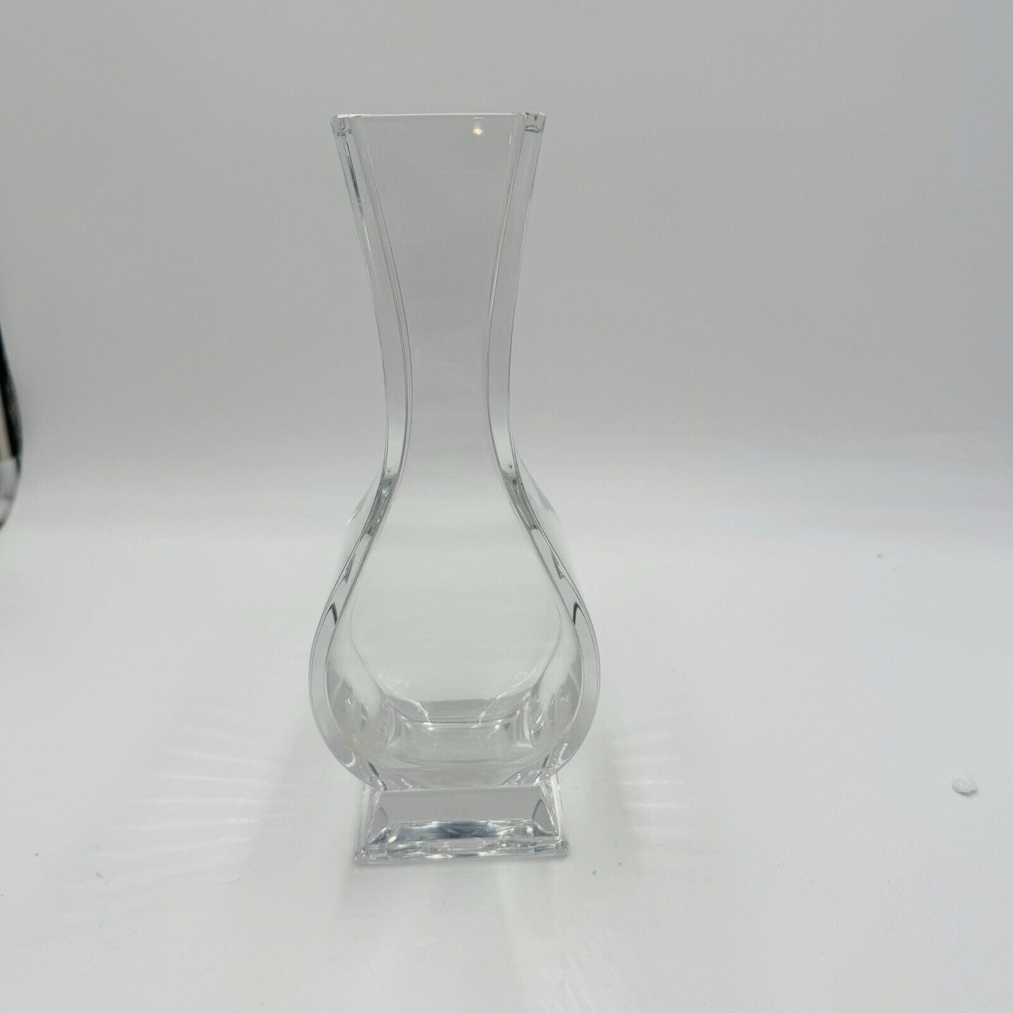 Baccarat Crystal France Lotus Vase For Tiffany & Co 10” Vintage Geometric Square