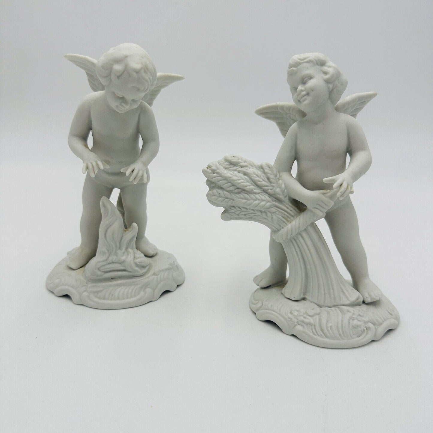 Karl Klette Dresden Cherubs Four Seasons White Bisque Germany Vintage