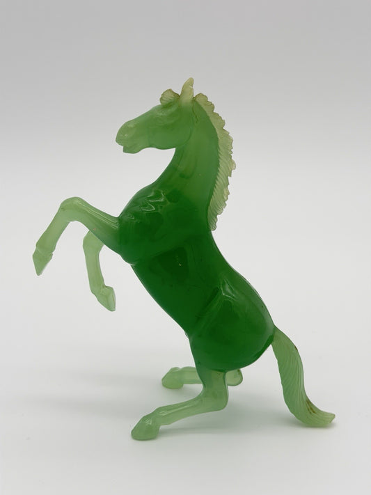 Vintage Green Lucite Faux Jade Horses Hong Kong horse vintage horse Figurine