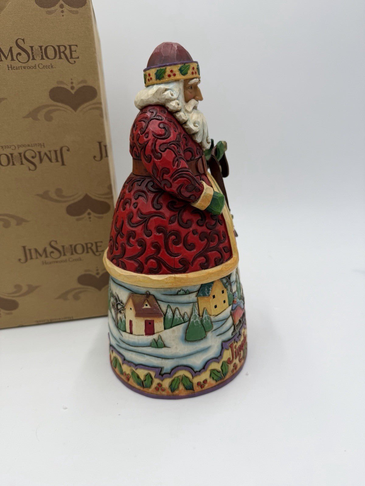 Jim Shore Santa Bells on Bobtail Ring Heartwood Creek 2007 w/BOX Jingle 10”H