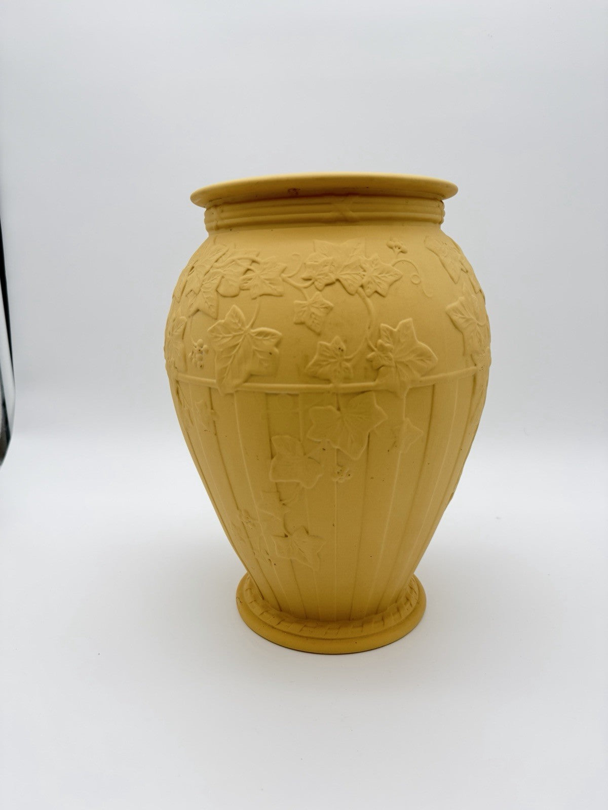 Large Wedgwood England Yellow Cane Jasperware Doric Ivy 12”H Porcelain Rare