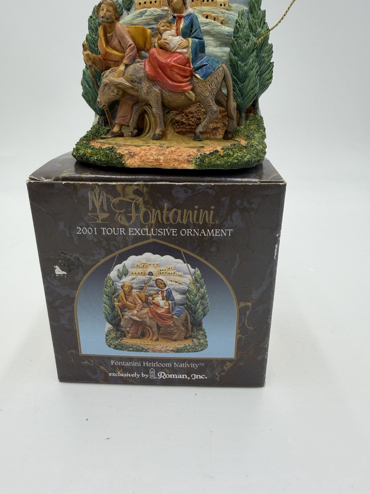 Fontanini Flight Into Egypt 2001 Tour Exclusive Ornament Signed Christmas Vtg