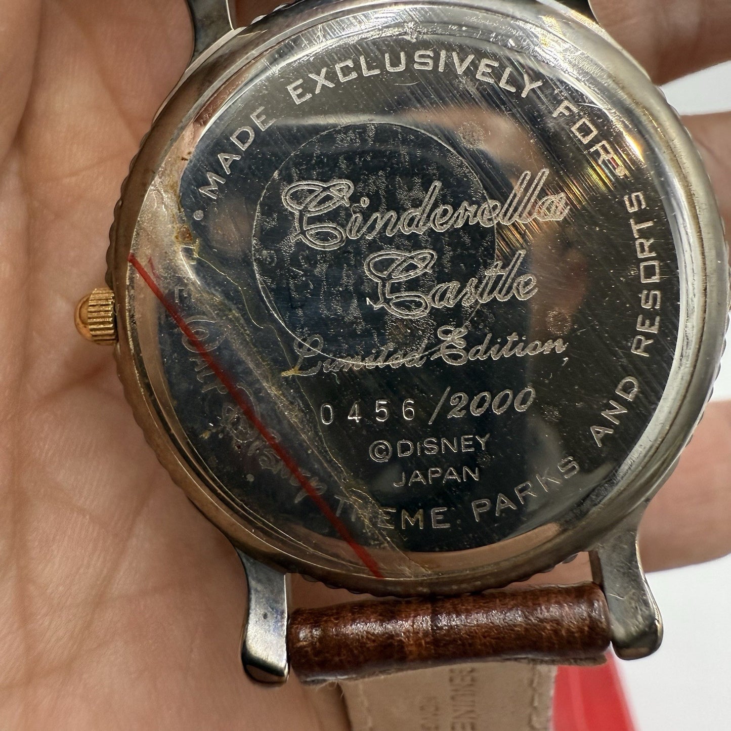 Vintage Disney World Cinderella Castle Limited Edition 0456/2000 Watch Leather