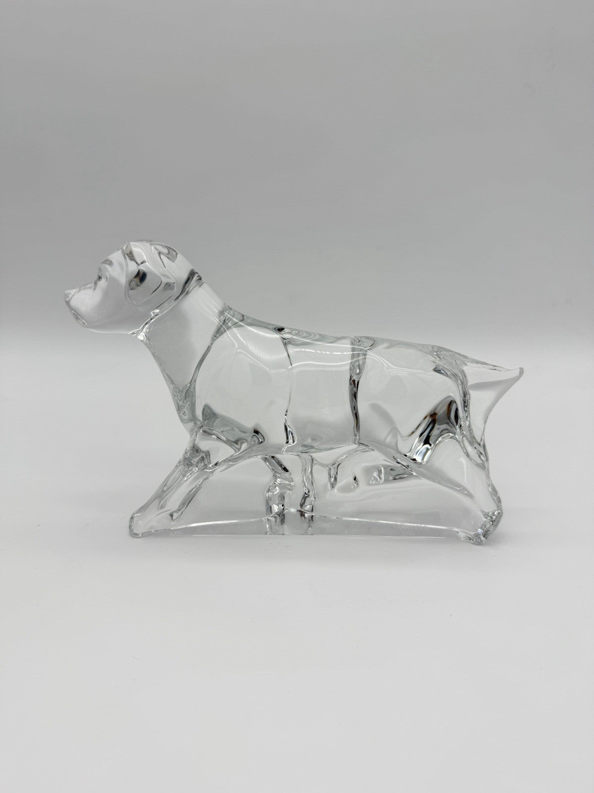 Baccarat France Crystal Clear Dog Labrador Retriever Figurine (Flawed)