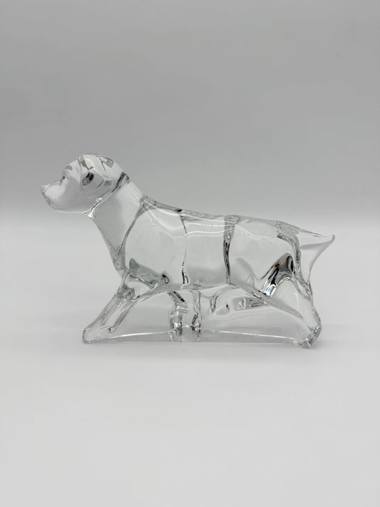 Baccarat France Crystal Clear Dog Labrador Retriever Figurine (Flawed)