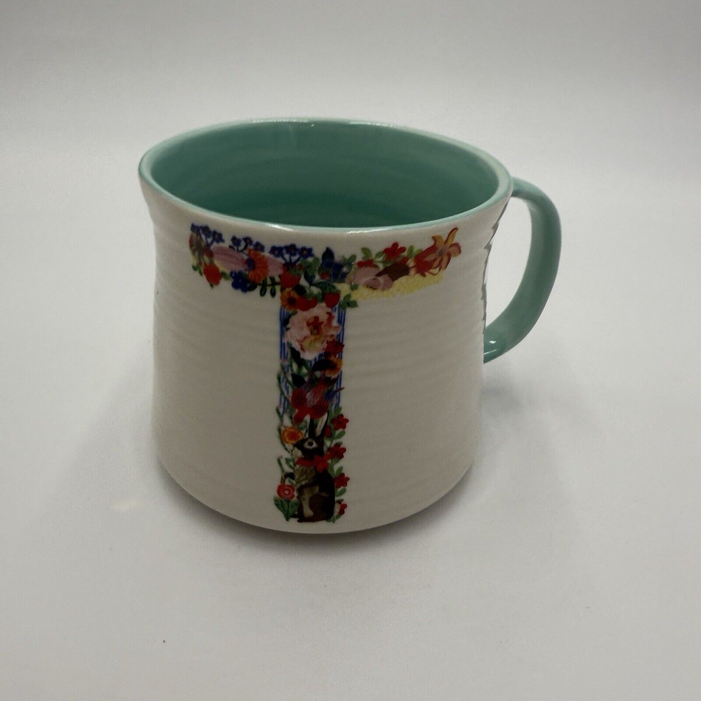 Nathalie Lete for Anthropologie Floral Monogram Letter T Mug 20oz.