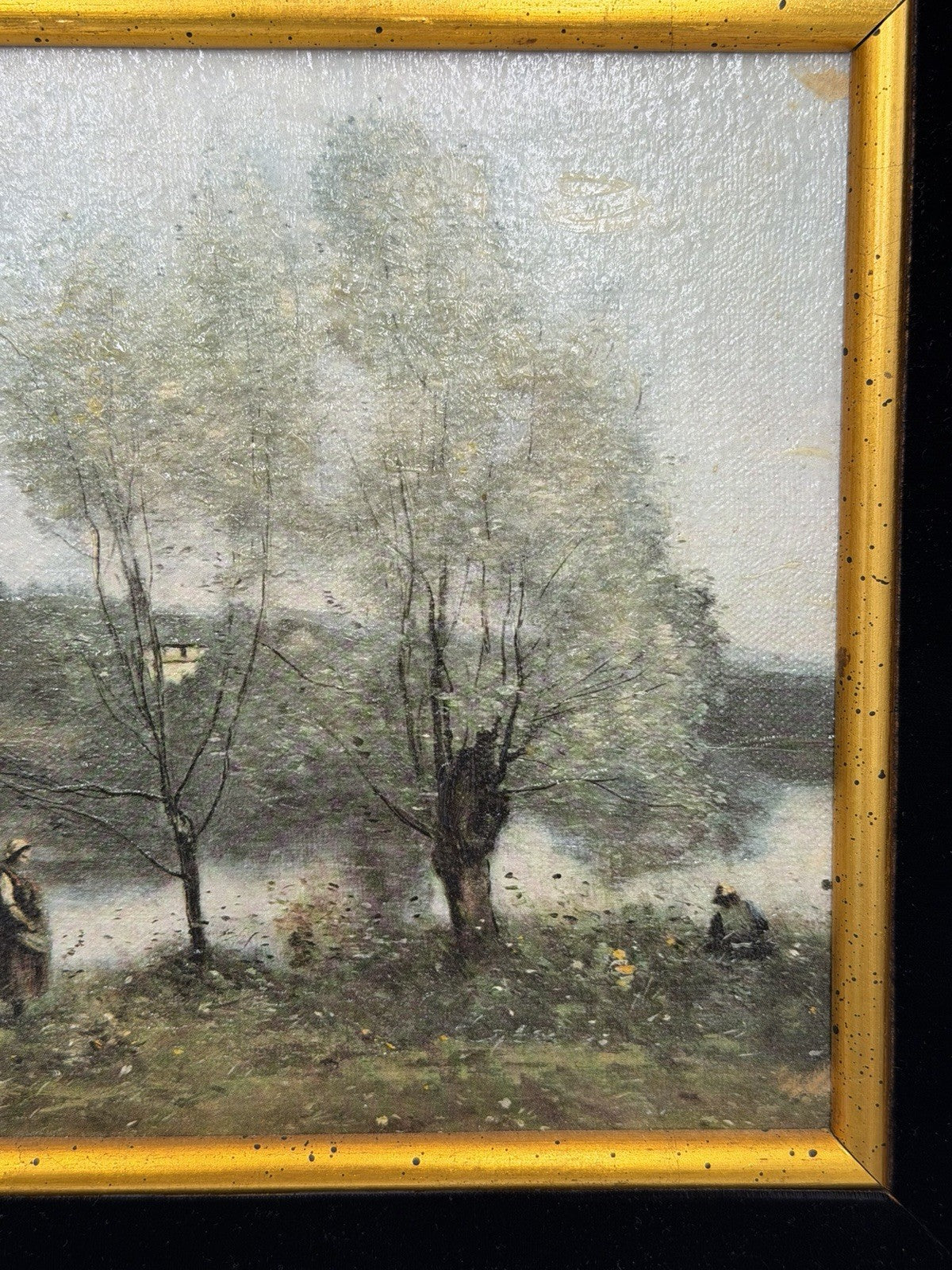 Antique Corot Signed French Oil Painting Jean-Baptiste-Camille 16”x14”