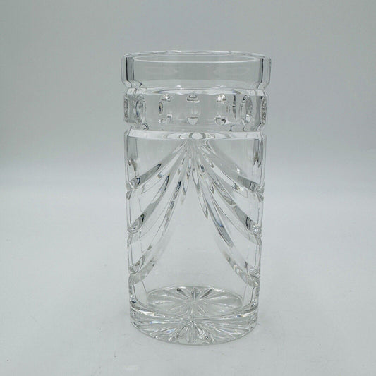 Waterford Crystal Overture Pattern Oval Vase 6" Clear Vintage