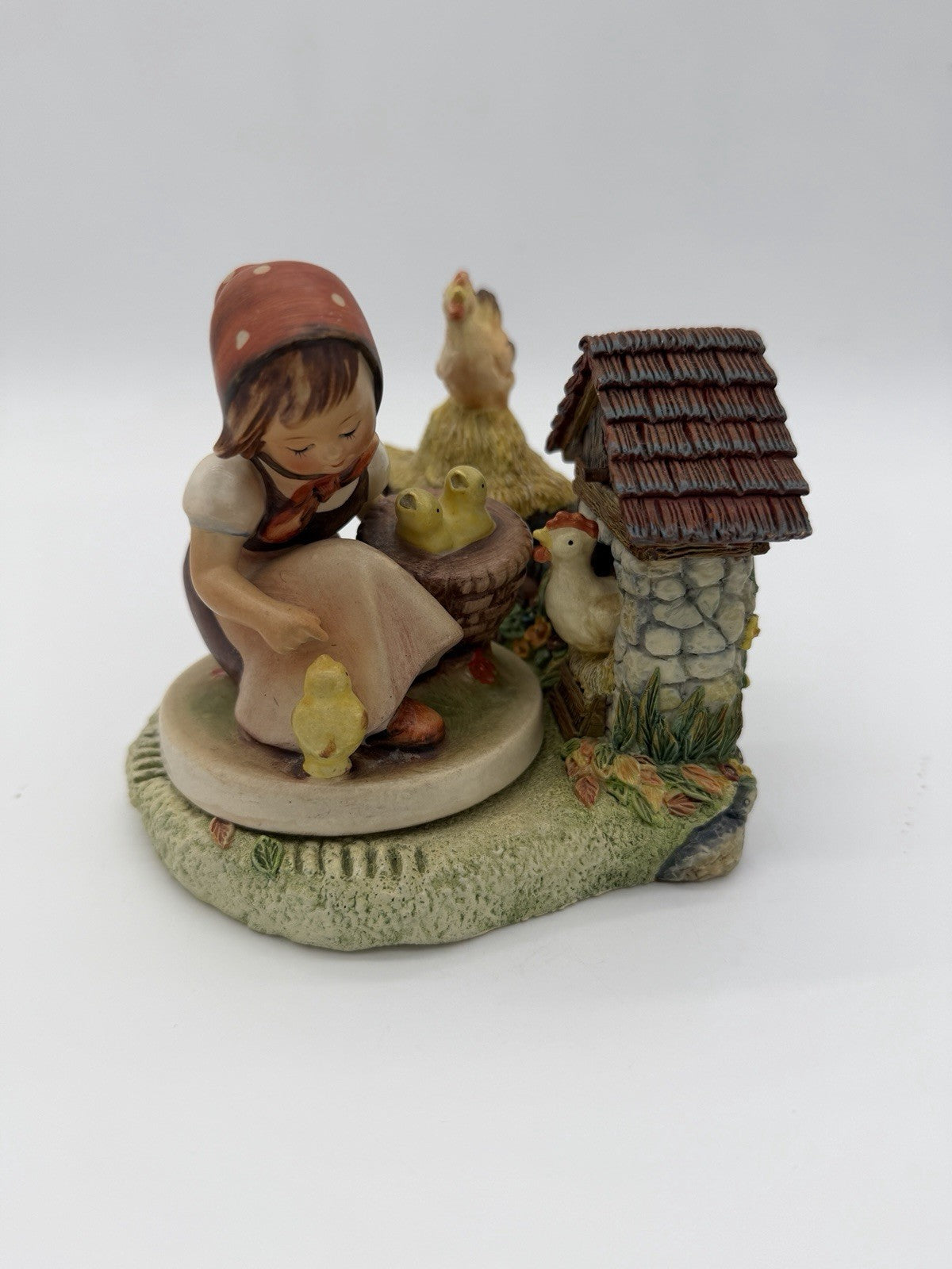 Hummelscapes Goebel Millennium Harvest Chickens & Girl With Chicks Figurine