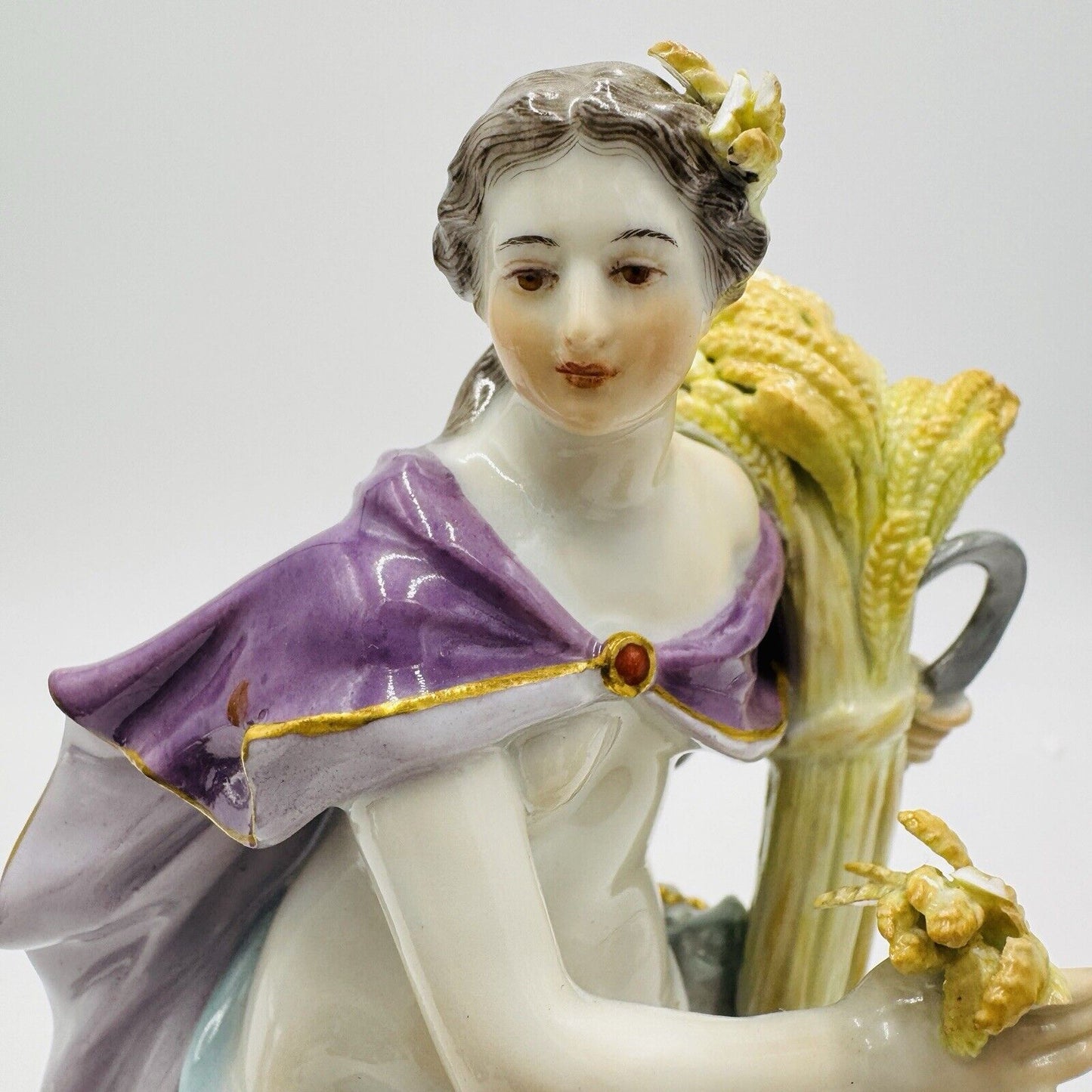 17th C Antique Meissen Germany Porcelain Allegory of the Summer Figurine 9”H