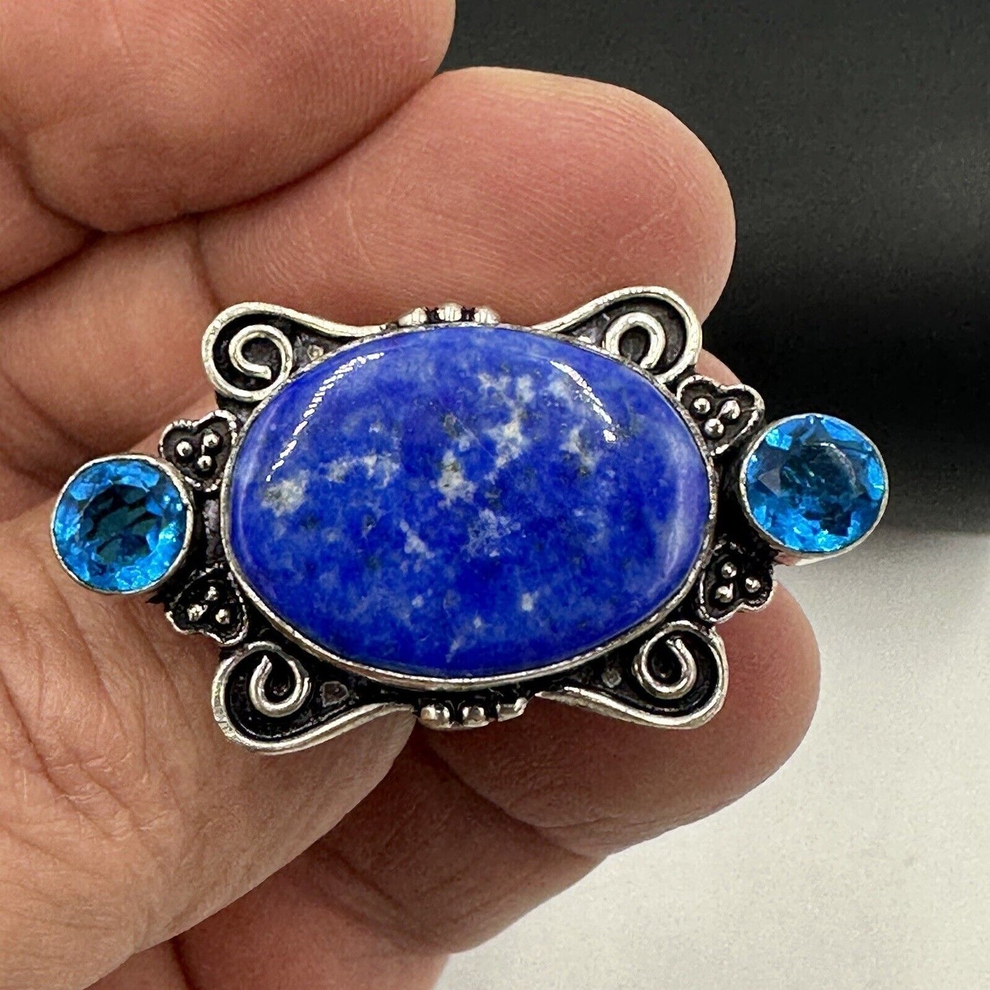 Lapis Women's Jewelry Ring Size 5 Sterling Silver 925 Lazuli Blue Antique