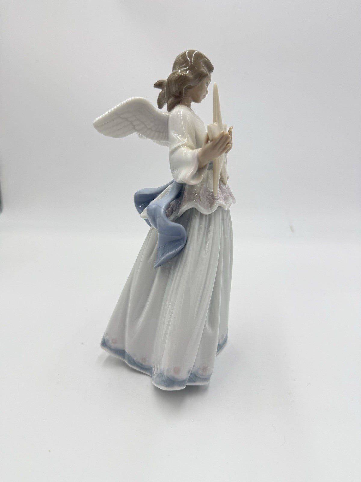 Lladro Spain Porcelain Angel Of The Stars Christmas Tree Topper 8” Angel Figurin