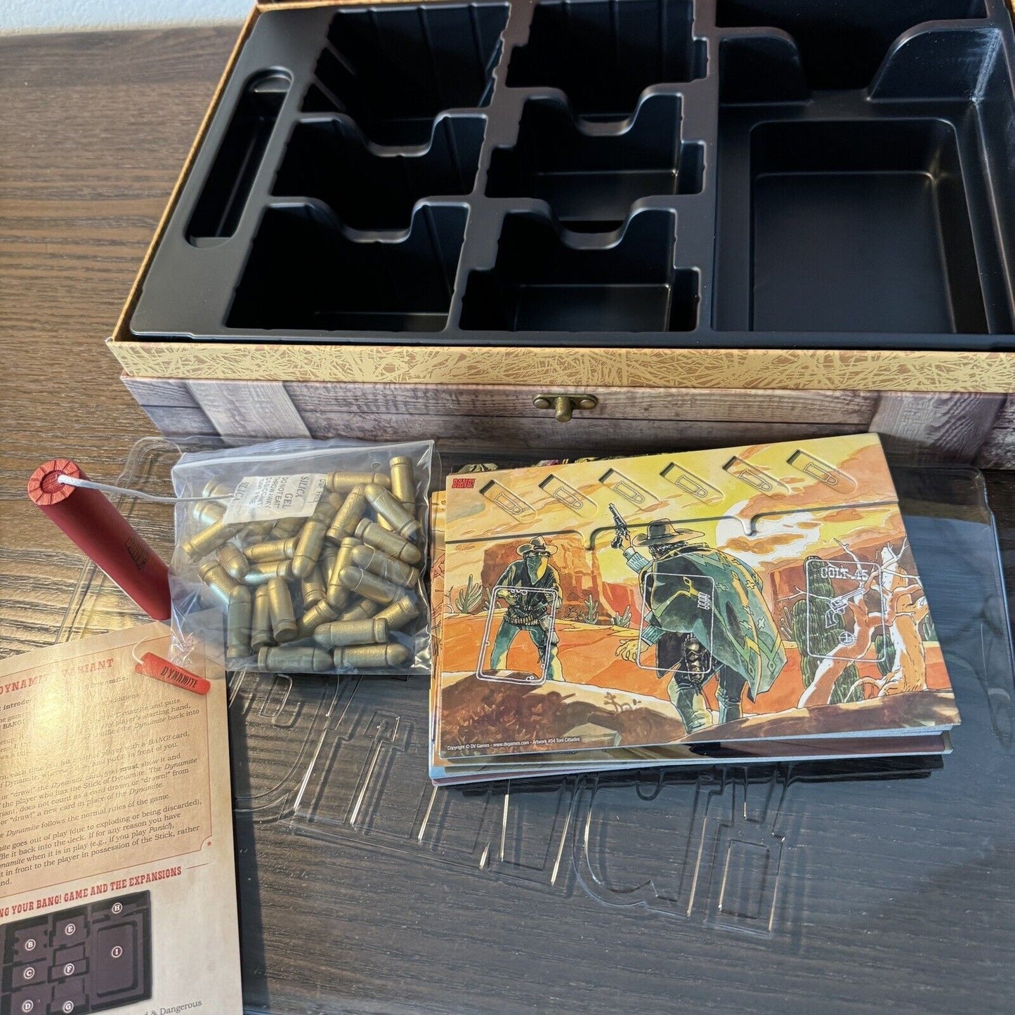 DV games Bang! Dynamite Box Storage Collector’s Wooden Pieces Dual Layer Boards