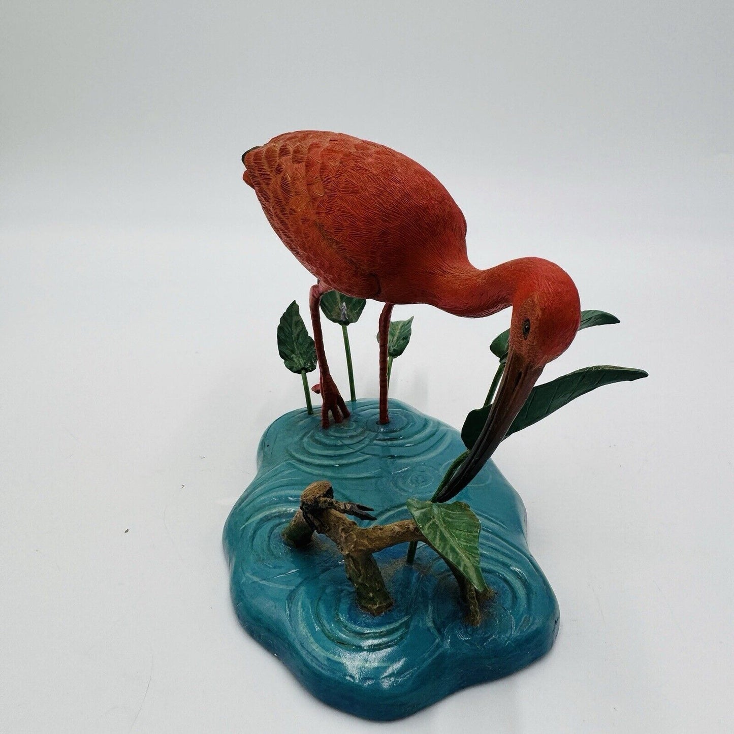 The Danbury Mint Scarlet Hunter Ibis Bird Figurine By Jeff Rechin 4” X 6”vintage