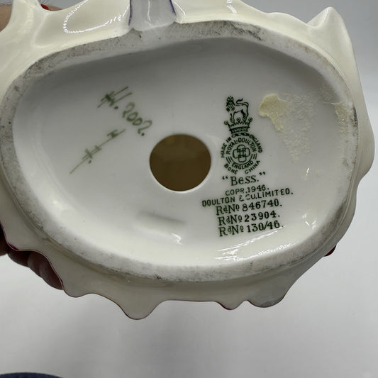 Vintage Royal Doulton Porcelain Figurine Bess  HN.2002 Antique Painted Lady 7.5"