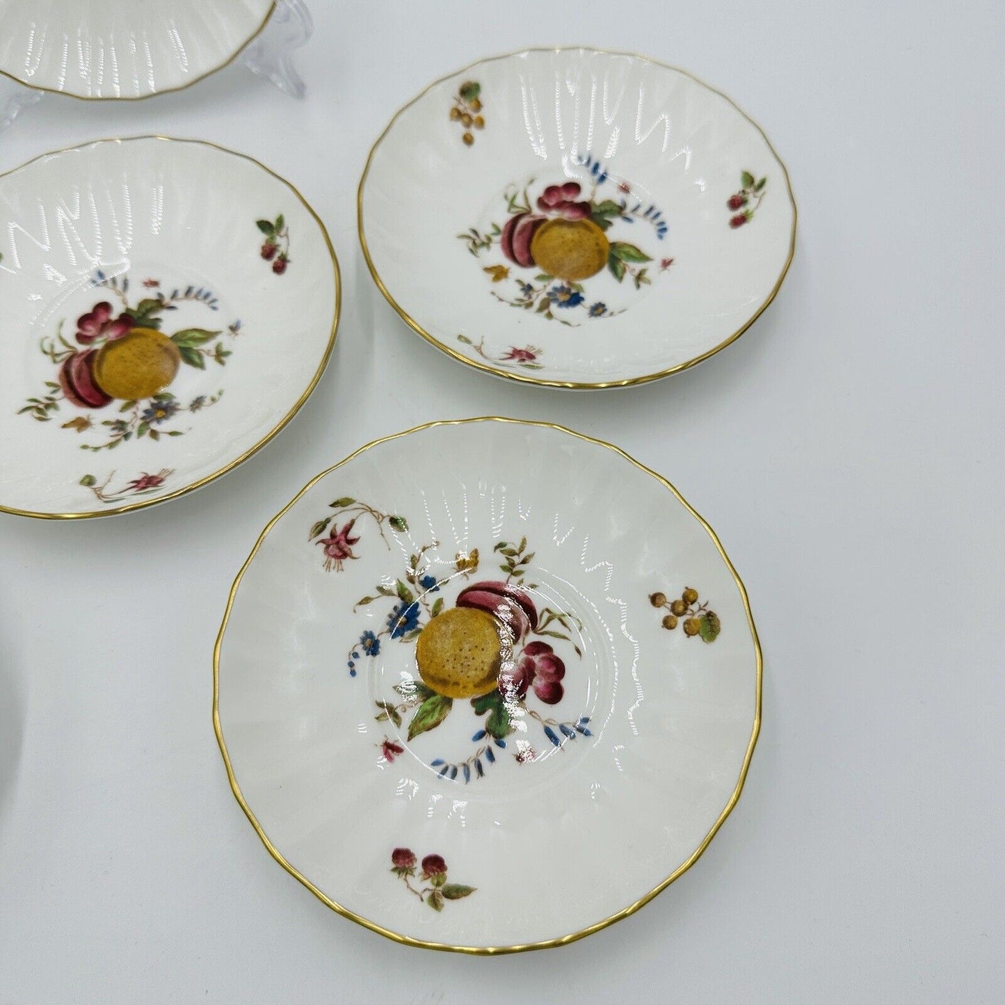 Royal Worcester Delecta Saucer Porcelain Z2819 Set Circa 1800 Lot 6 Piece Plates