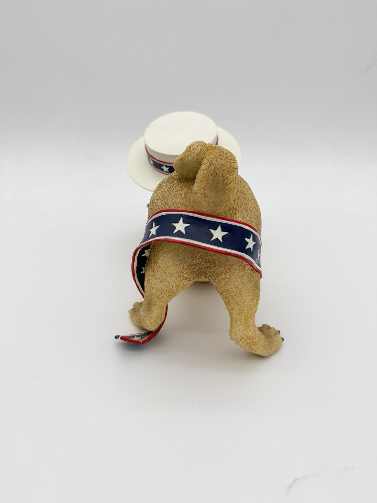 Rare Danbury Mint Patriotic Pug Dog Figurine 10” American Flag Resin Painted
