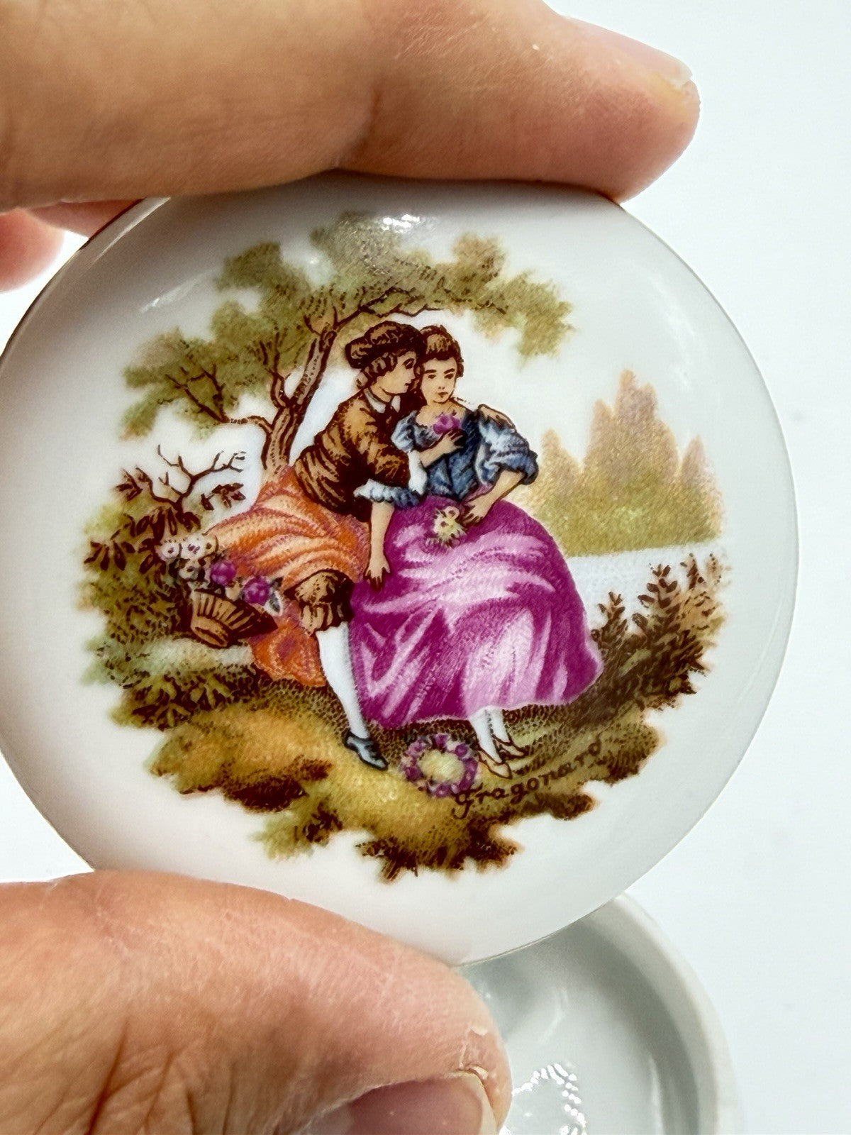 Vintage Limoges Castel France Miniature Victorian Shoes & Trinket Box Porcelain