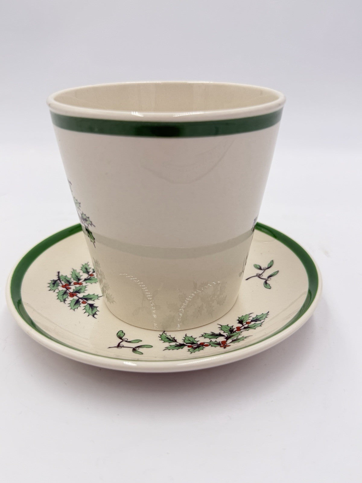 Vtg Spode Christmas Tree Pointed Handle S 3324 Tea Cup Mug & Saucer Antique