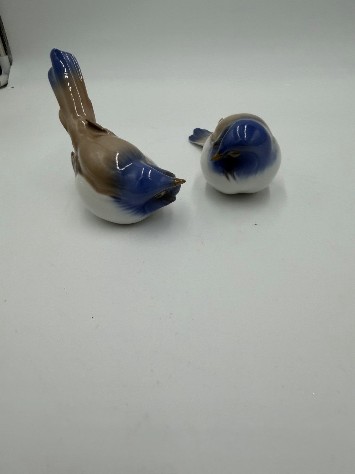 Bing & Grondahl Denmark Porcelain Pessimist & Optimist Titmouse Bird Figurines