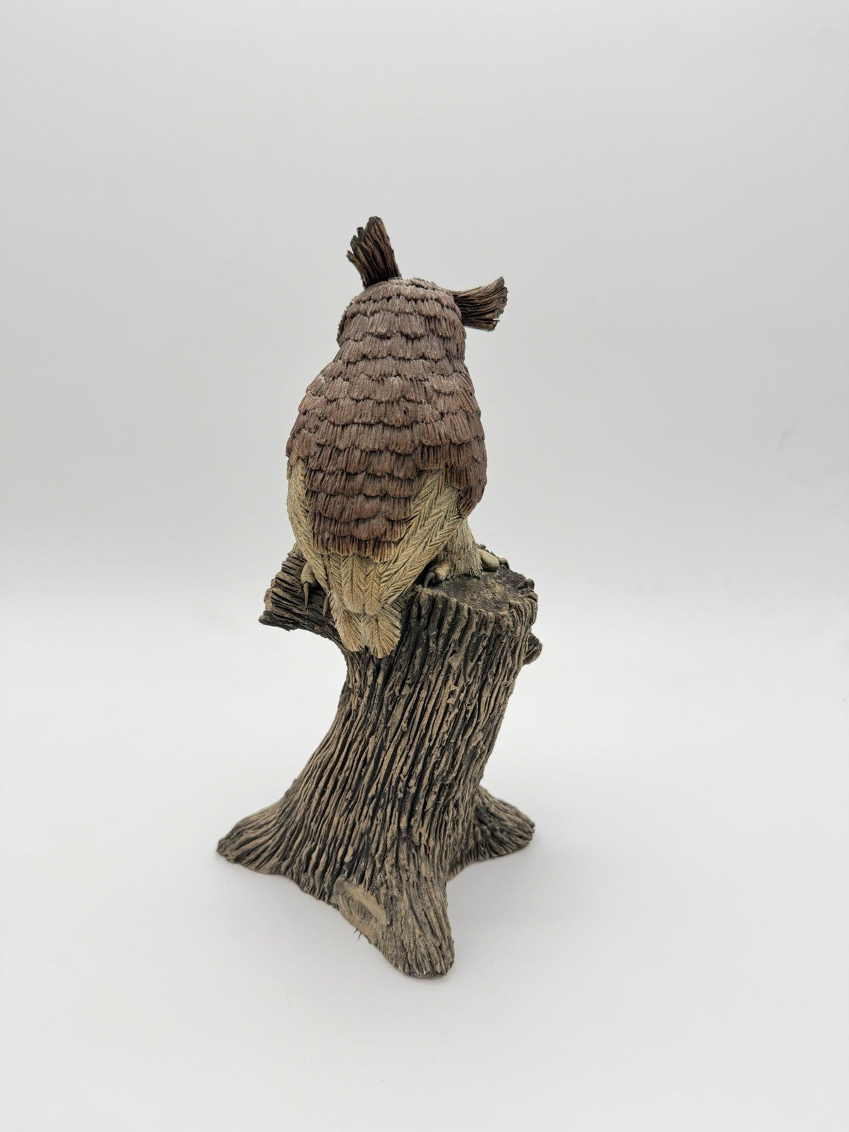 Clarence Cameron Studio Art Pottery Owl on a Branch Sculpture 11” Signed 1973