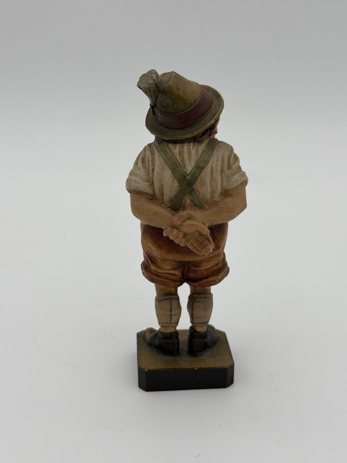 Antique Folk Art Wood Carved Smoker Figurine Swiss Old Man Hand Made Vtg 4”