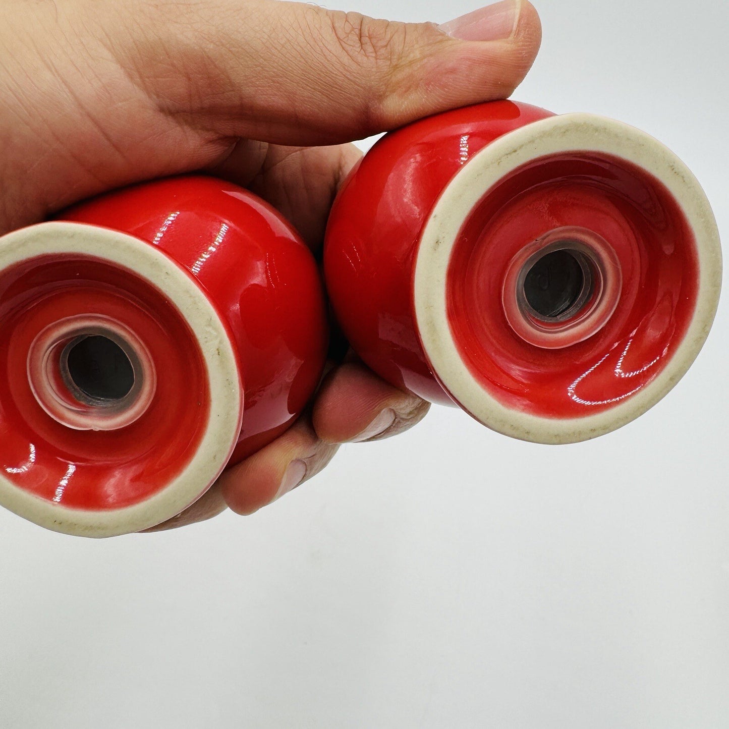 Fiestaware Salt And Pepper Shakers Red & Pink Set Pottery USA
