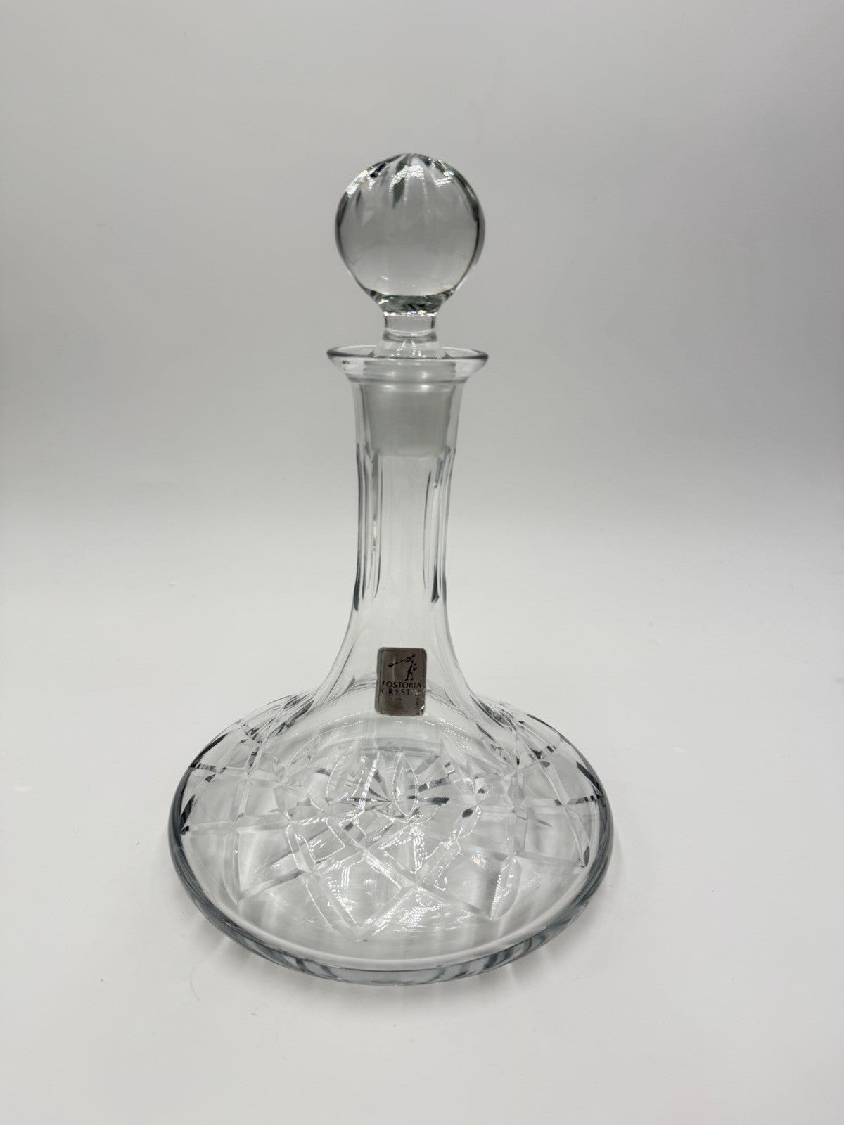 Rare Fostoria Crystal American Lead Wine Decanter W/stopper & Original Sticker